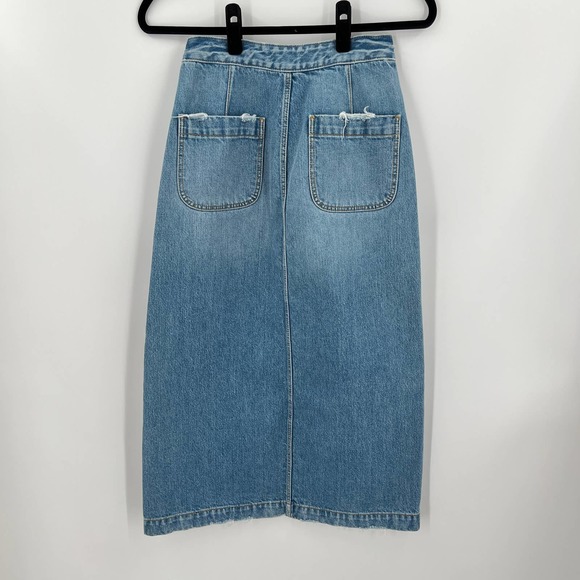 La Vie by Rebecca Taylor Midi Length Denim Skirt - Picture 7 of 11